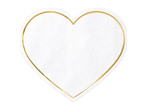 Paper Napkin Heart 20pcs, white
