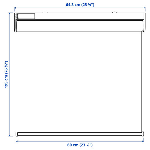 FYRTUR Block-out roller blind, wireless, battery-operated grey, 60x195 cm