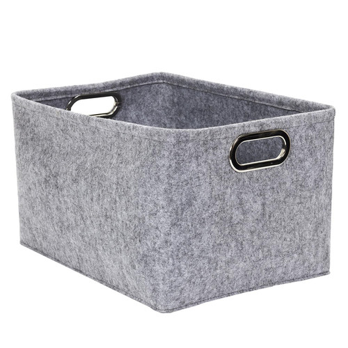 Felt Boxes Set of 2pcs, rectangular, grey