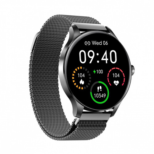 Garett Smartwatch Classy, black steel