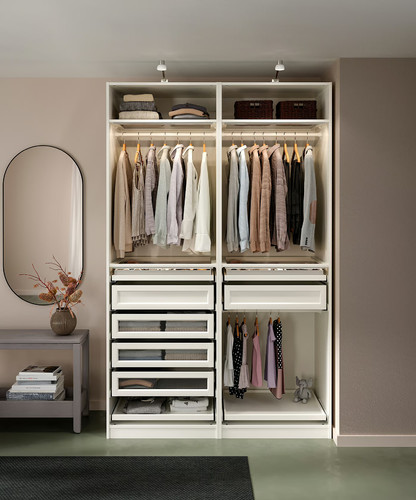 PAX 2 wardrobe frames, white, 200x58x236 cm
