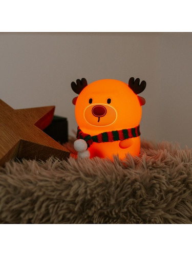 MARY'S LED Reindeer Night Light with Scarf, Brown