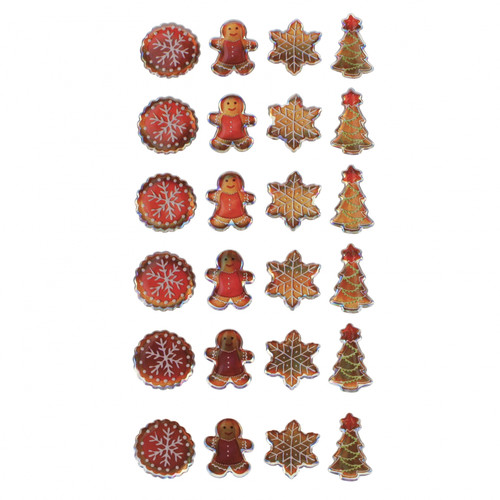 Metallic Christmas Sticker Decorations, 24 pcs