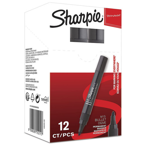 Sharpie Permanent Marker 12pcs, round, black