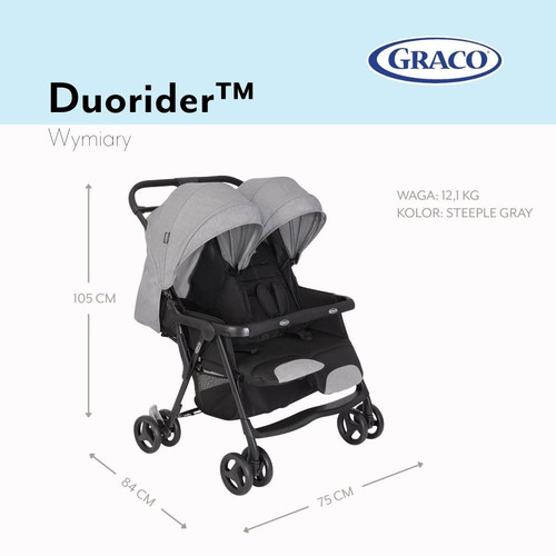Graco DuoRider Double Stroller, up to 2x 15kg