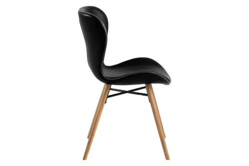 Chair Batilda Retro, faux leather, black