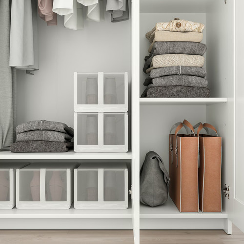 BRIMNES Wardrobe with 3 doors, white, 117x190 cm
