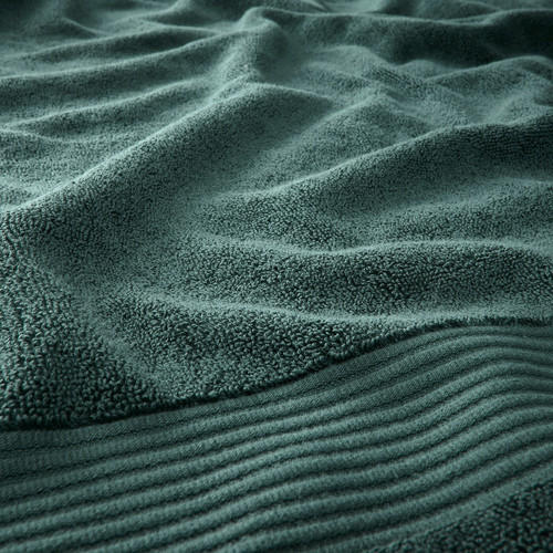 FREDRIKSJÖN Bath sheet, grey-turquoise, 100x150 cm