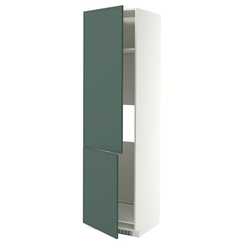 METOD High cab f fridge/freezer w 2 doors, white/Aspudden dark grey-green, 60x60x220 cm