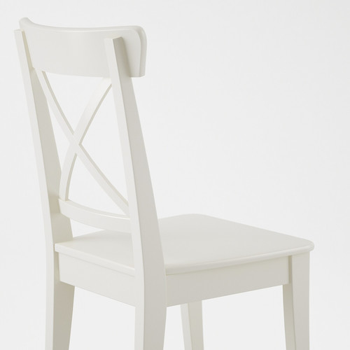 INGATORP / INGOLF Table and 4 chairs, white, white, 155 cm