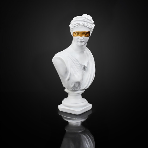 Decoration Aphrodite Bust, white-gold