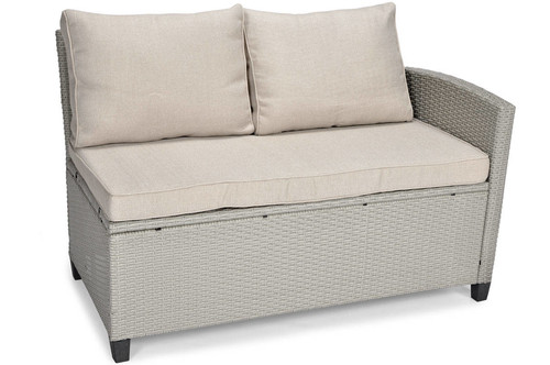 Garden Corner Sofa with Armchair & Coffee Table, grey