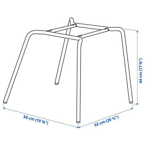 SKÅLSTA Chair underframe, tubular metal/black-grey