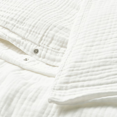 SCHERSMIN Duvet cover and 2 pillowcases, white, 200x200/50x60 cm