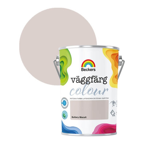 Beckers Matt Latex Paint Vaggfarg Colour 5l buttery biscuit