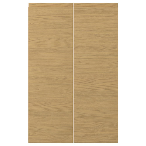 VOXTORP 2-p door f corner base cabinet set, left-hand/oak effect, 25x80 cm