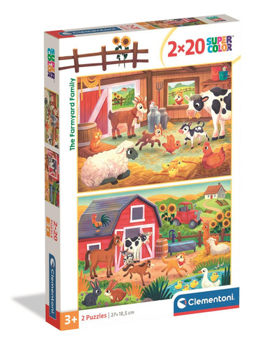 Clementoni Children's Puzzle The Farmyard Family 2x20 3+