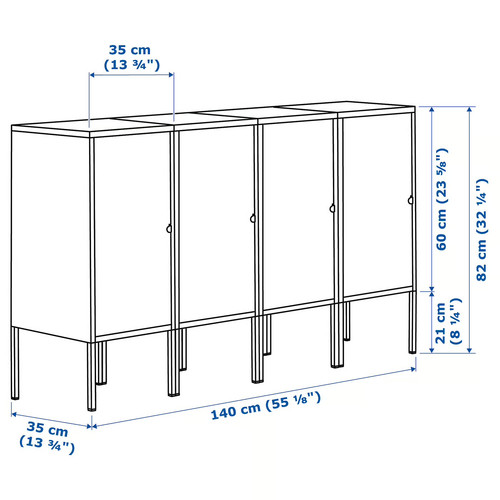 LIXHULT Storage combination, anthracite, 140x35x82 cm
