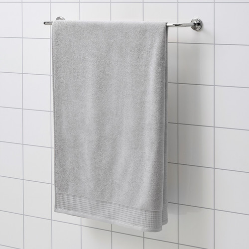 VINARN Bath sheet, light grey, 100x150 cm