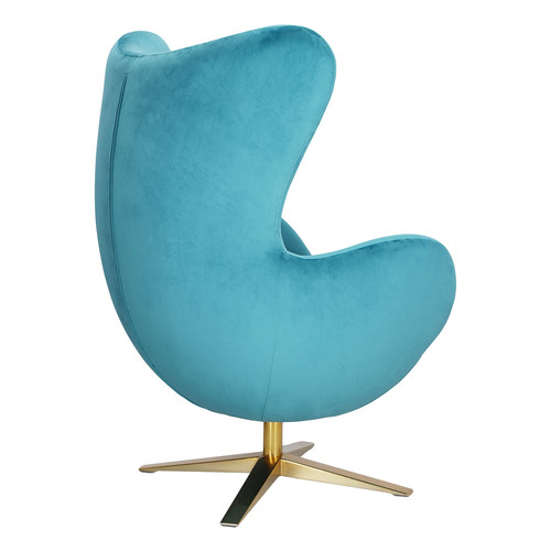 Armchair Egg Velvet Gold, blue