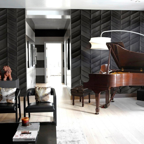 Upholstered Wall Panel Parallelogram Stegu Mollis 15x30cm L, dark grey