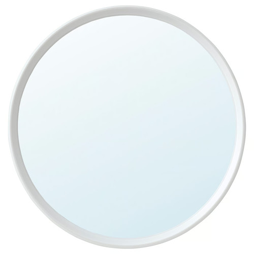 HÄNGIG Mirror, white, round, 26 cm