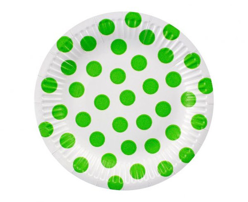 Paper Plates Dots 18cm 6pcs, pistachio