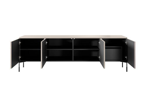 Four-Door TV Cabinet with Drawer Unit Sonatia 200, cashmere