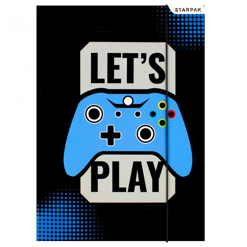 Document File Folder with Elastic Band A4 1pc Gamepad, assorted patterns