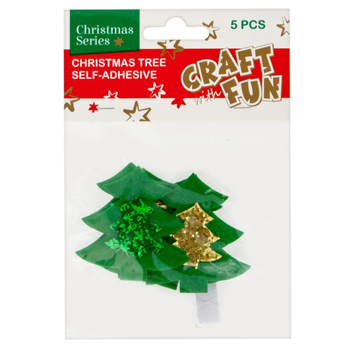 Christmas Decorations Self-Adhesive Christmas Tree 5pcs