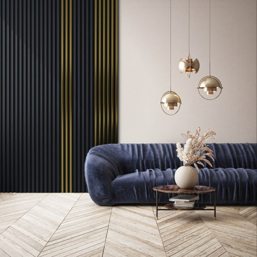 Stegu Wall Decorative Lamellas Linea Comfort, woodblue, 5 slats/1 tile