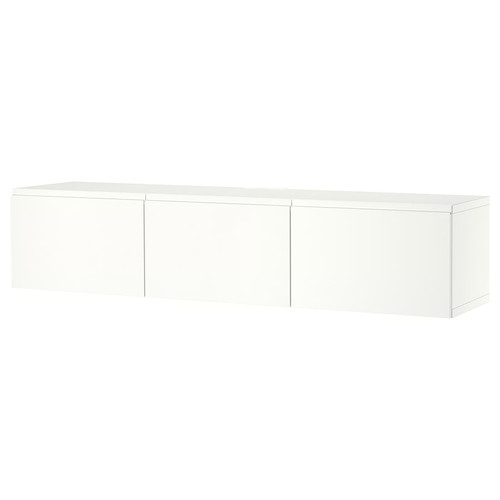 BESTÅ TV bench with doors, white, Västerviken white, 180x42x38 cm