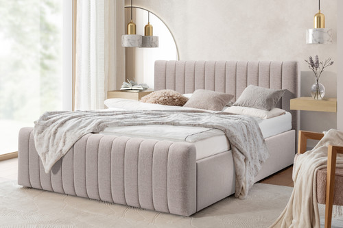 Upholstered Ottoman Bed Nicole 180x200, beige
