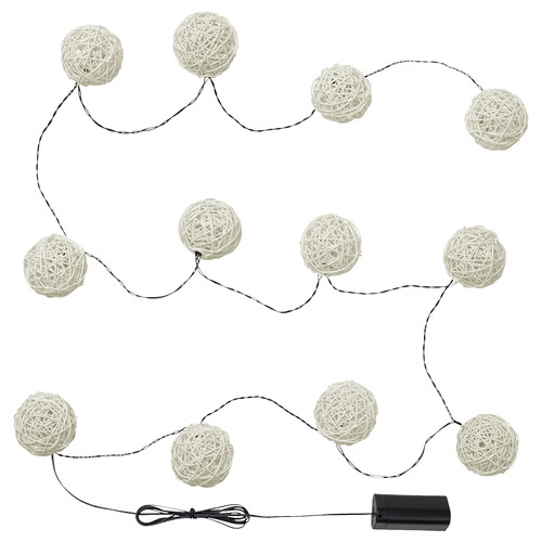 SOLVINDEN LED lighting chain with 12 lights, battery-operated/white