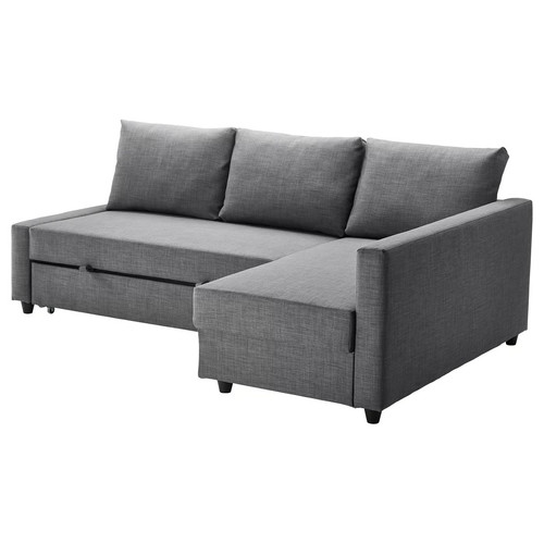 FRIHETEN Corner sofa-bed with storage, Skiftebo dark grey