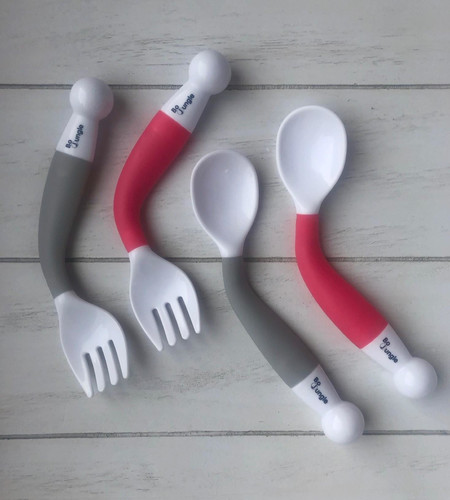 Bo Jungle B-Bendable Spoon and Fork Pink 1 set