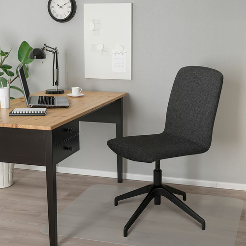 ERFJÄLLET Swivel chair, Gunnared dark grey/black