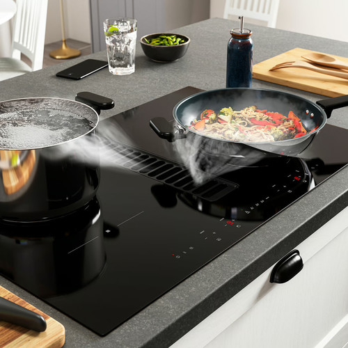 TÄCKNAN Ind hob/int extractor w recirc kit, IKEA 300/black