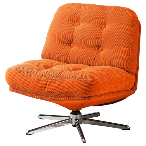 DYVLINGE Swivel armchair, Kelinge orange