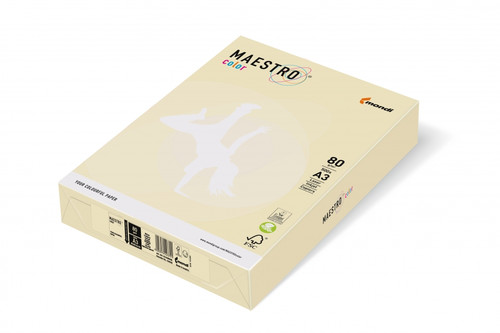 Maestro Colour Paper for Laser, Inkjet Printers & Copiers A4 80g 500 Sheets, vanilla