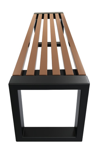 Architectural Metal Garden Bench Bold 150cm, black-brown