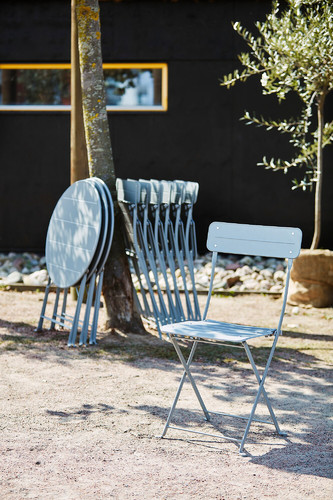 SUNDSÖ Table+2 chairs, outdoor, grey/grey