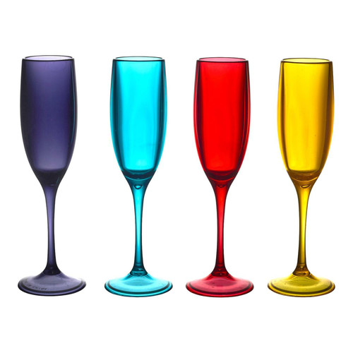 Plastic Champagne Flute 130ml, purple