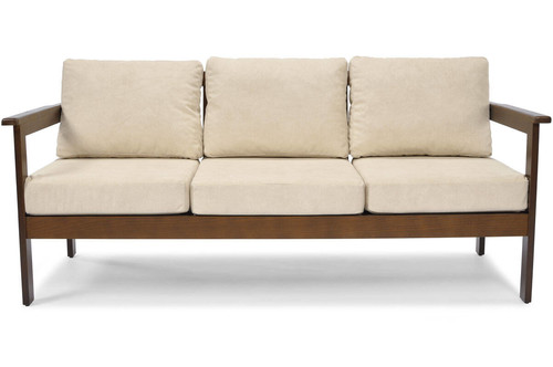 Outdoor Wooden 3-seat Sofa BELLA, brown/beige