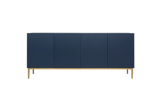 Four-Door Cabinet Nicole 200 cm, dark blue, gold legs