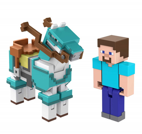 Minecraft Steve And Armored Horse Figures HDV39 6+