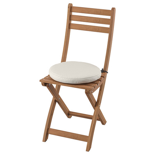 ASKHOLMEN Chair, outdoor, foldable dark brown/Frösön/Duvholmen beige