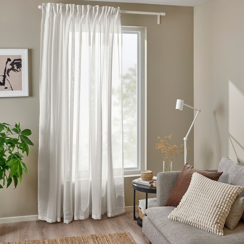 ÄNGSFRYLE Sheer curtain, 1 piece, white, 300x300 cm