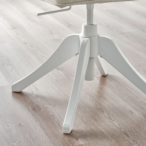 ROSENTORP Swivel chair, white/Kilanda beige