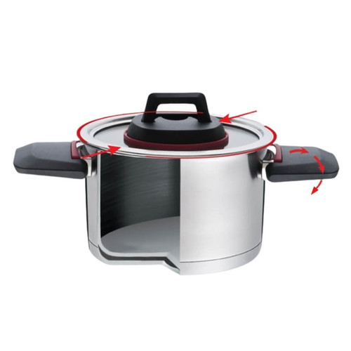 Feel Maestro 4.2L Stainless Steel Pot with Folding Handles MR-3530-22